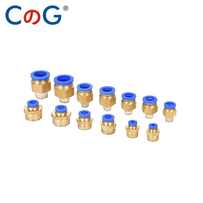 5/10/20Pcs PC Air Pneumatic Push in Fitting Quick Connector 12mm 14mm 16mm Male Thread 1/4 1/2 1/8 3/8 Compressed Hose Tube Pipe