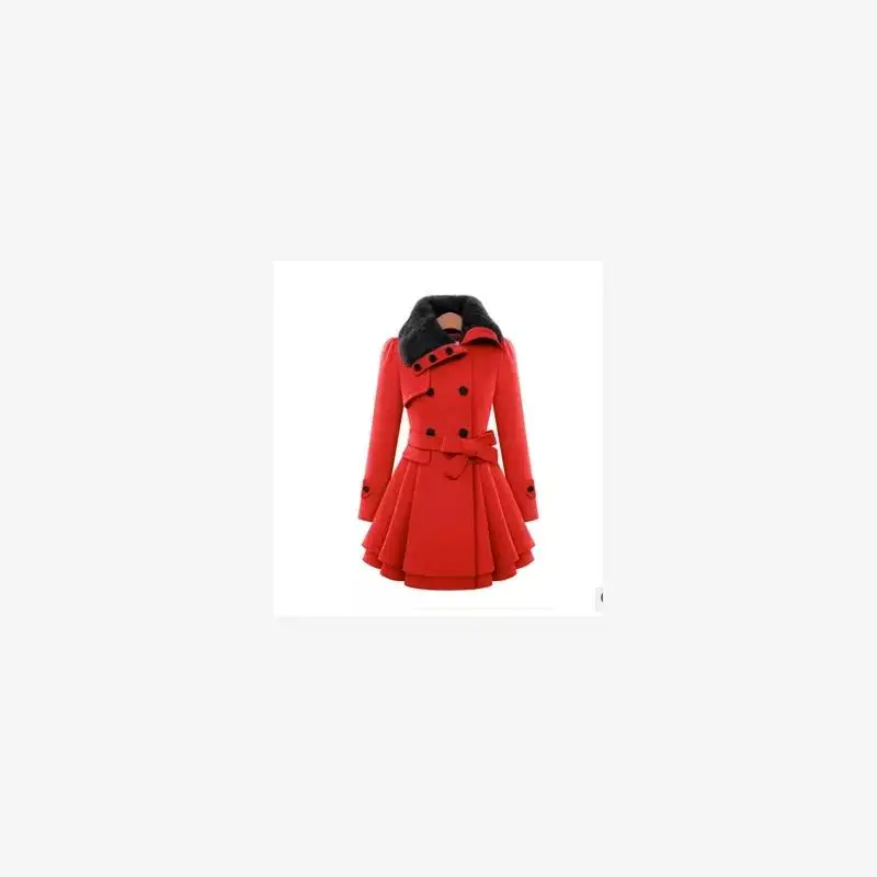 

Women's Winter Woolen Coat Long Jaet Street Sle Slim Fit Polyester Lined Knot Thiened Long Sve Hooded