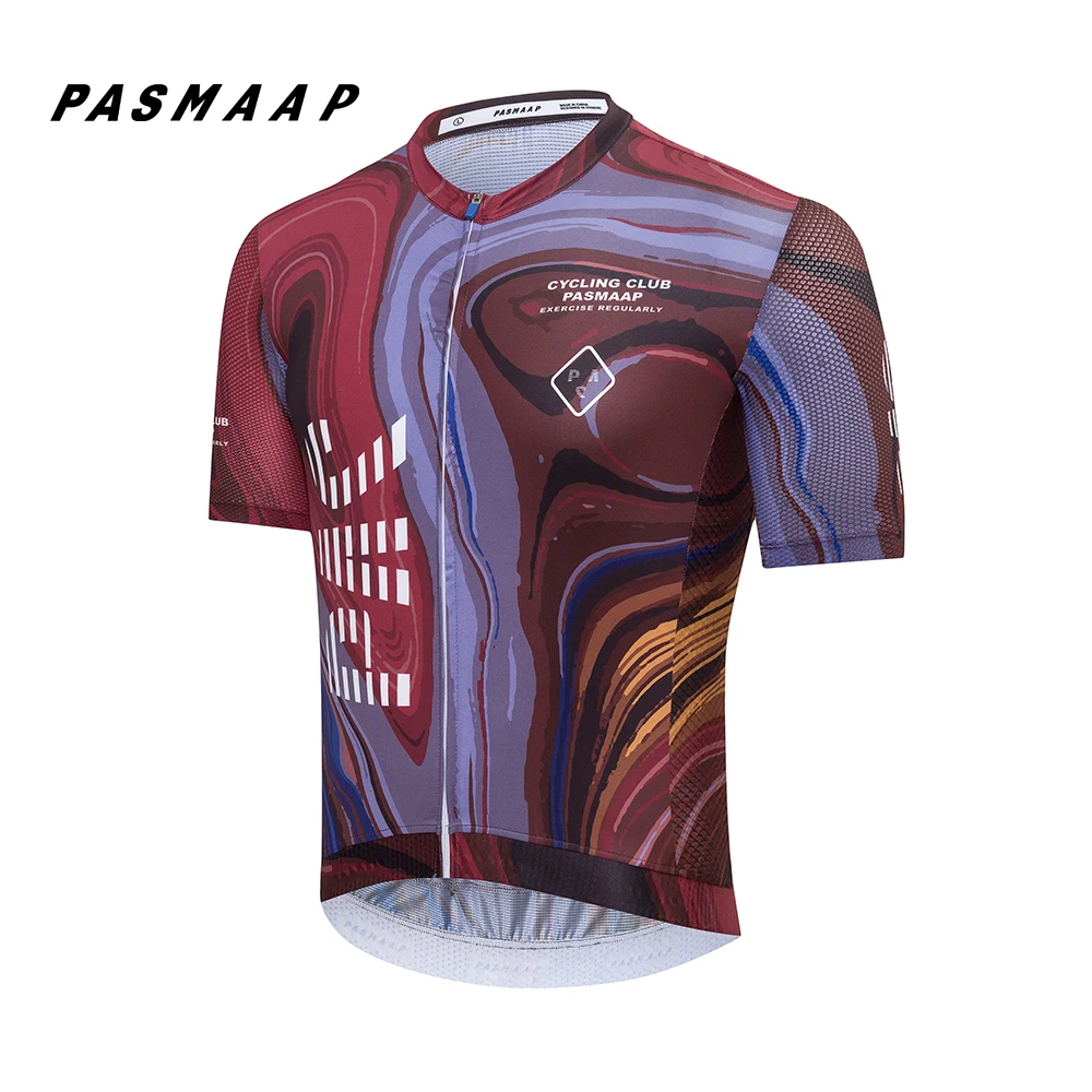 PASMAAP-Midsummer Cycling Jersey for Men, MTB Road Bicycle Shirt, Pro Team, Short Sleeve Bike Clothes, High Quality