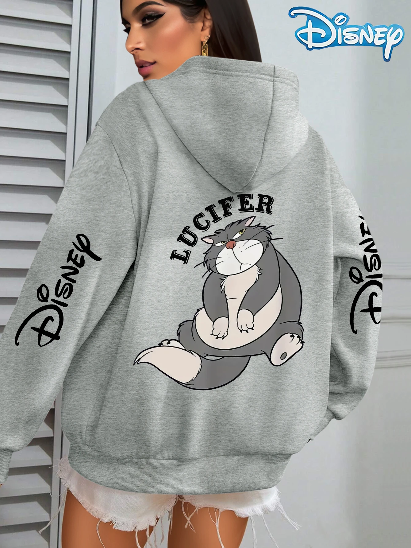 

Женские толстовки с рисунком Люцифера Диснея, уличная одежда, большие толстовки унисекс, осенне-зимние флисовые повседневные универсальные