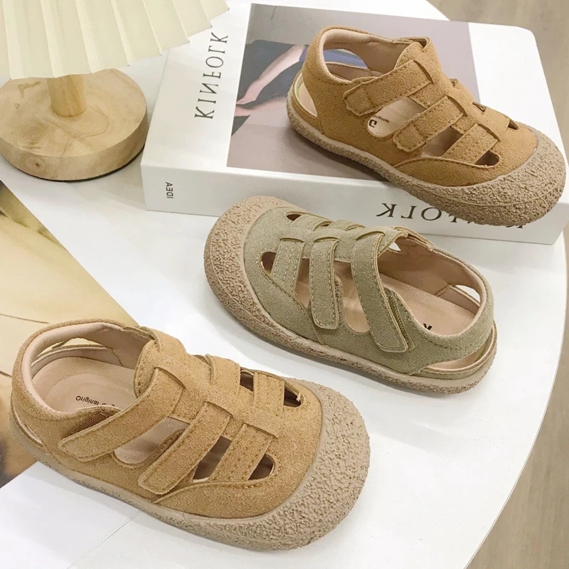 

Brand Seude Fashion Gladiator Sandals For Boys Girls,Solid Closed Toe Soft Hollow Sneakers Sandals For Toddler,Kids Strap Shoes