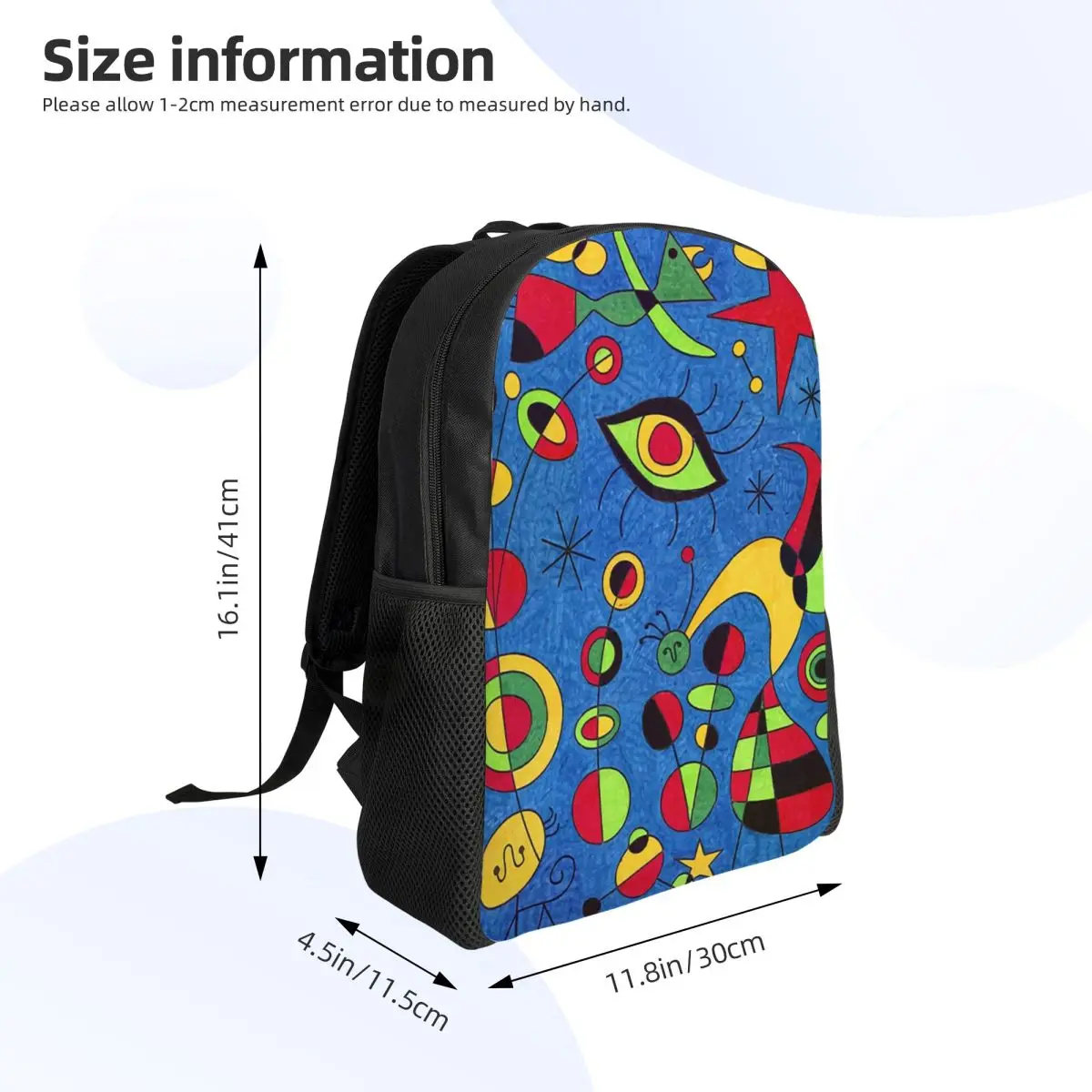Joan Miro Student Backpack School Bag Hiking Travel Daypack for Boys Girls Fashion Bookbag Shoulder Bags