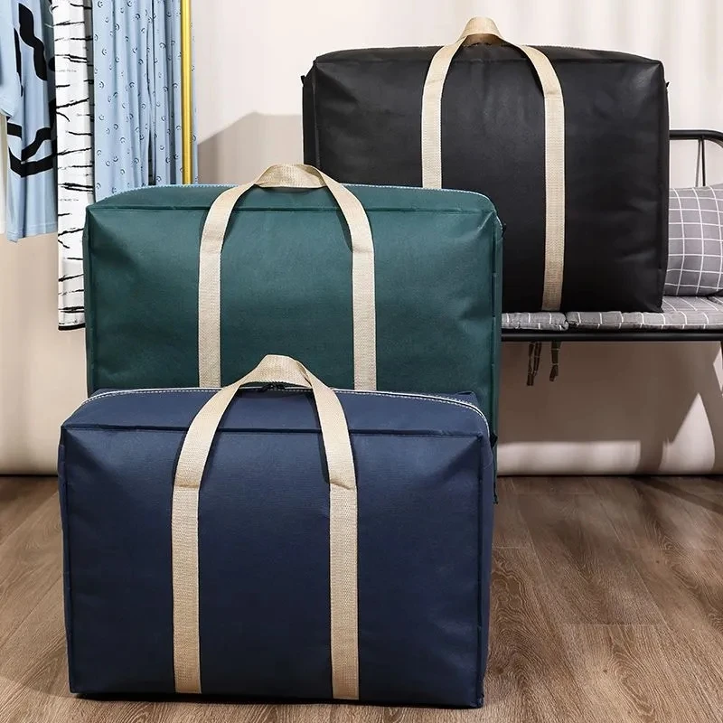 New Solid Color Non-woven Storage Bag Large Capacity Household Debris Storage Bag Wardrobe Quilt Clothes Dustproof Storage Bag