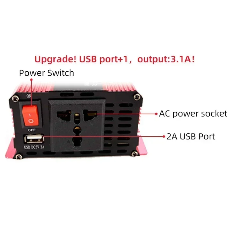 Imagem -06 - Inversor de Potência 12v 220v 5000w 4000w Transformador de Tensão Conversor Modificado Inversor de Carro de Onda Senoidal com Isqueiro