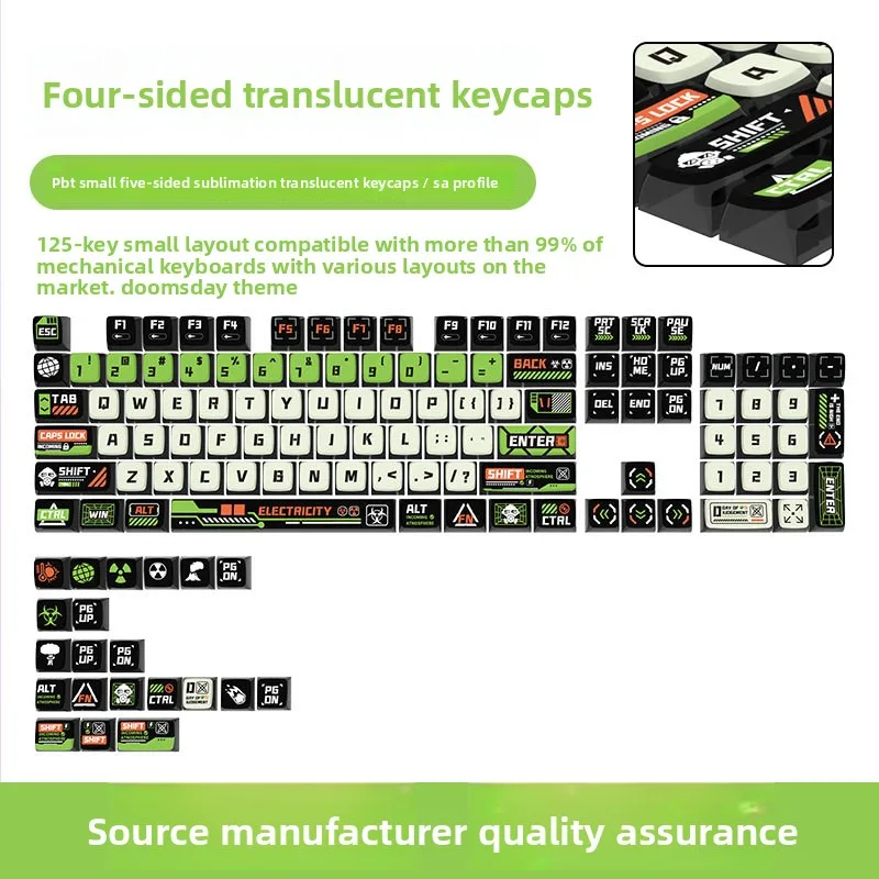 Popular End-of-the-World Theme Keycaps: SA Height, Four-Sided Perforation, PBT Heat-Transfer Customizable Keyboard Keycaps