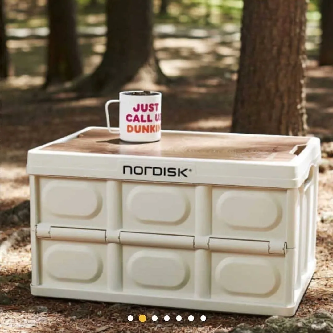 Nordisk-caja de almacenamiento para cámara de exterior, oso blanco grande, organizador de Picnic plegable, bota de coche, mesa de Picnic portátil de plástico de 55L