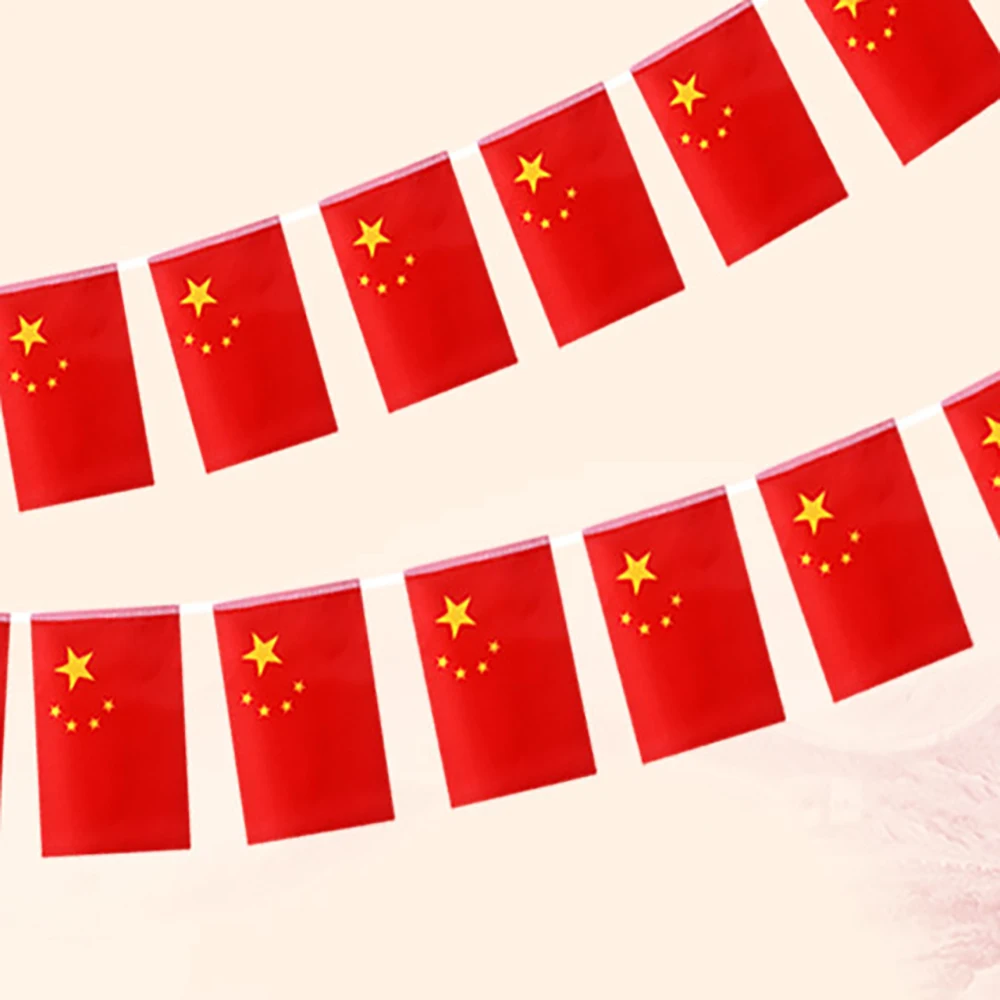EOODLOVE China Small Size Flag 14x21cm Size 20 pcs High Quality Polyester Indoor and Outdoor Chinese Decorative Flags