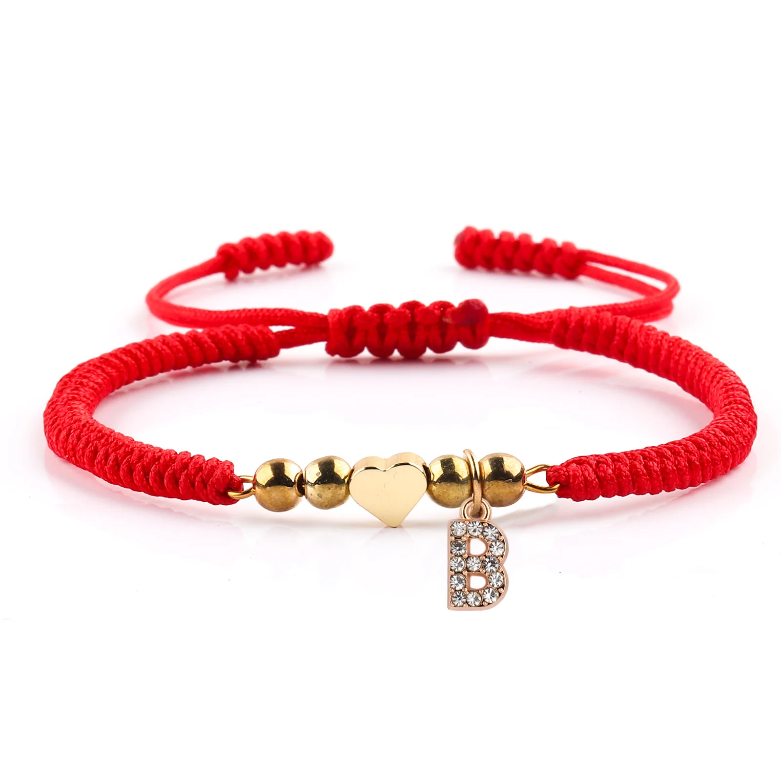 Ladies' Red Woven Bracelet Friends' Good Luck Gift Pearl Separated Love Letter Bracelet Gift Wholesale