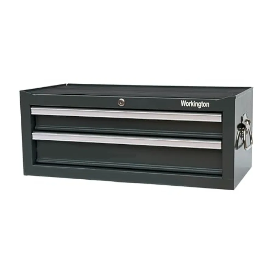 

Industrial 2 Drawers Portable Metal Intermediate Box, 26" Middle Tool Chest Cabinet with Ball Bearing Drawer Slides, Steel Tool