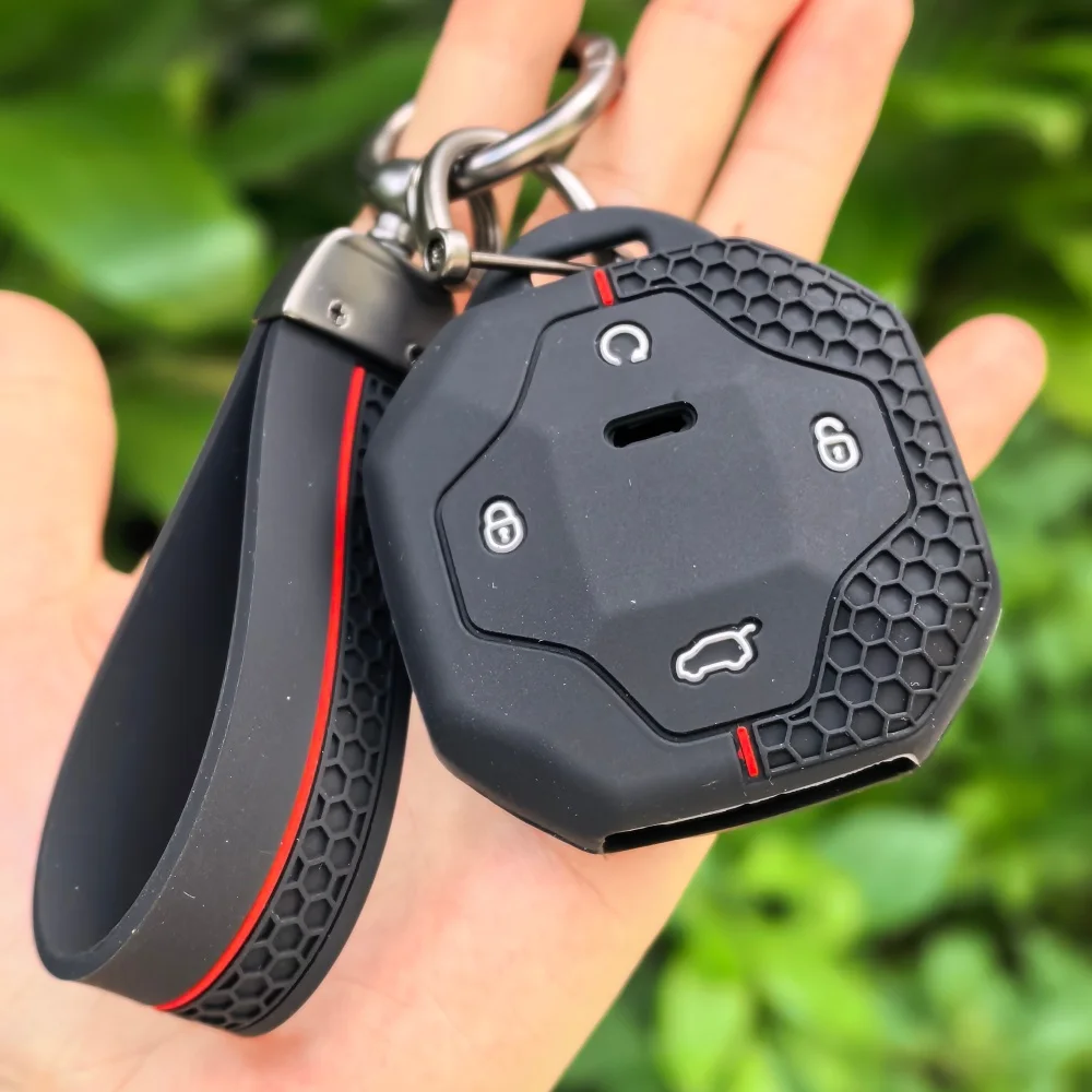 

Silicone Car Key Case Cover for Chery Jetour To Genesis Traveller T2 X90 X70 X95 DASHING X-1 Plus DTC L9 Car Key Shell Keychain