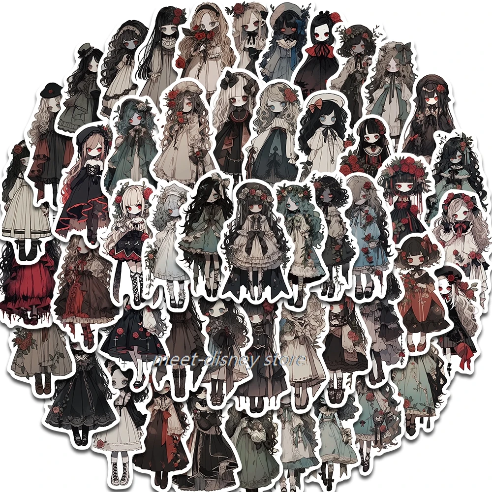 50pcs Vampire Girl Stickers Skateboard Laptop Hand Decoration Waterproof DIY Scrapbook Notebook Graffiti Skateboard For Decals