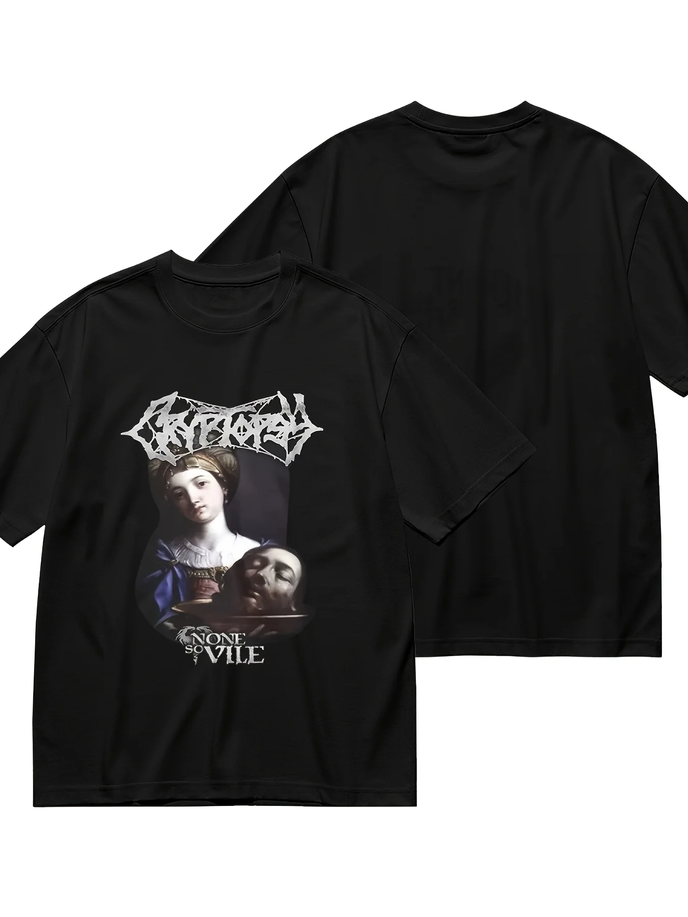 

New Cryptopsy None So Vile Мужская черная футболка с рисунком Готическая хэви-метал группа Футболка Альбом Арт Круглый вырез Концерт Повседневная уличная одежда