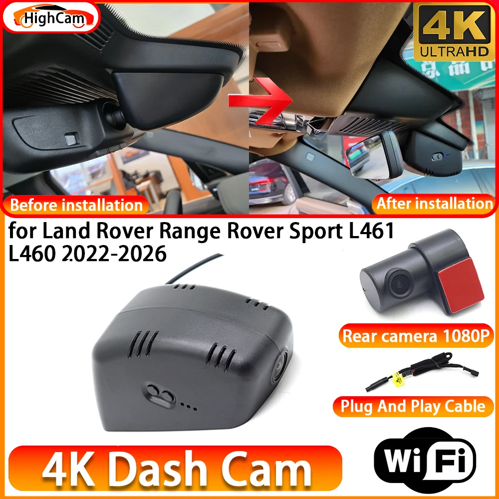 for Land Rover Range Rover Sport L461 L460 2022-2026 OEM 4K DVR Dash Cam Front Rear Camera WiFi Video Recorder Plug and Play