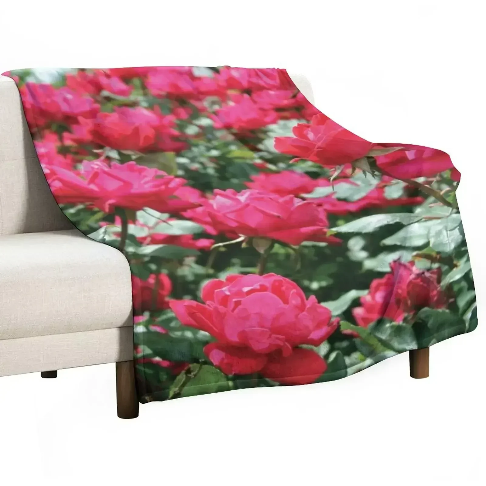 Bold and Beautiful Rose Bush Throw Blanket blankets ands Summer Beddings For Sofa Thin Nap cosplay anime Luxury Brand Blankets