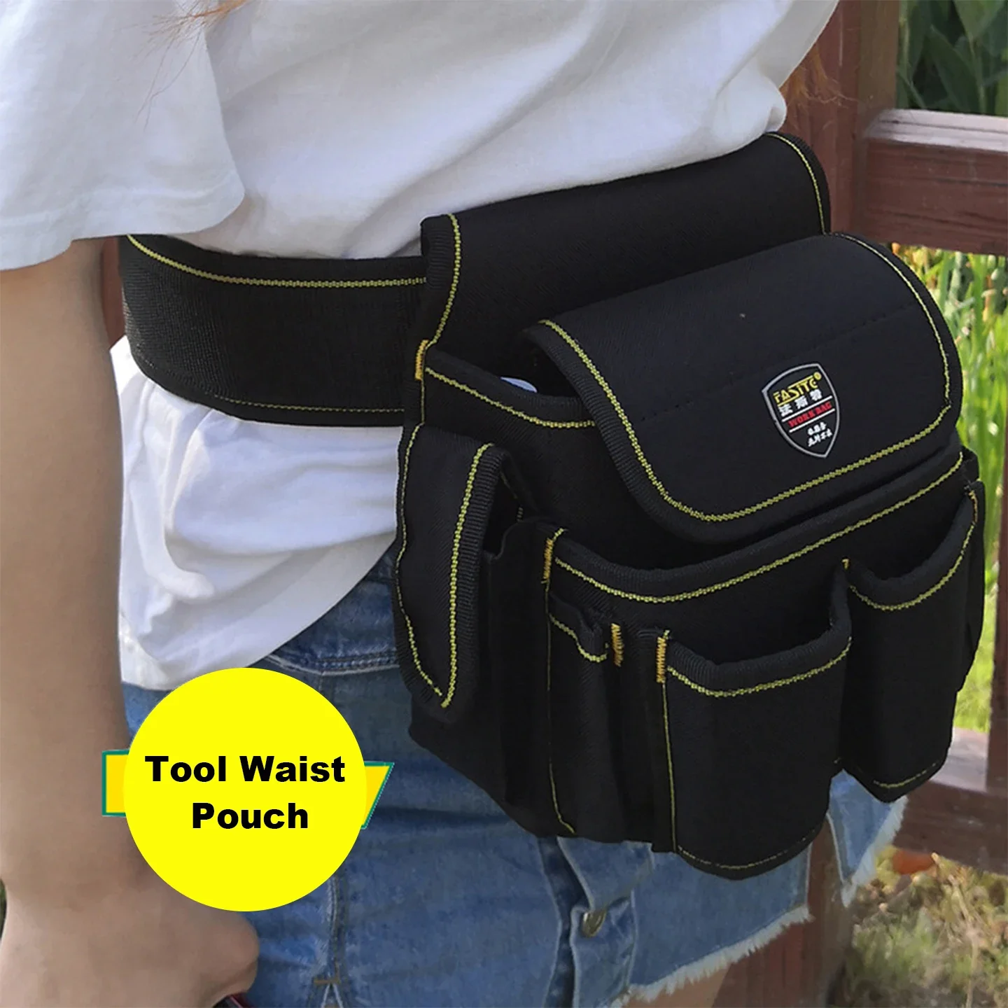 Hardware Repair Tool Waist Bag Quick Hook & Loop Closure Portable Waist Pouch Multifunctional Storage Organizer for Electrician