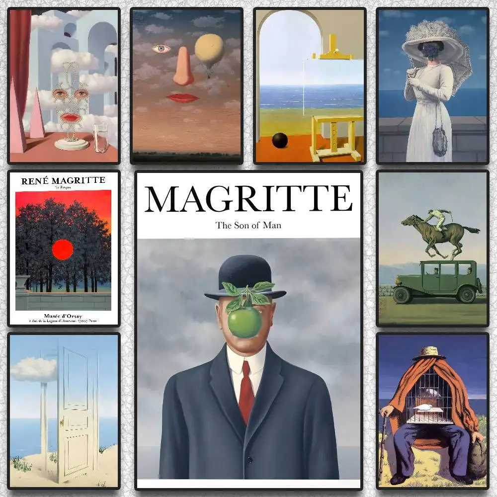 Плакат R-Rene Magritte HD Art Sticky Wall Водонепроницаемый для дома, гостиной, спальни, бара, эстетическое украшение Плакат R-Rene Magritte HD Art Sticky Wall Водонепроницаемый для дома, гостиной, спальни, бара, эстетическое украшение