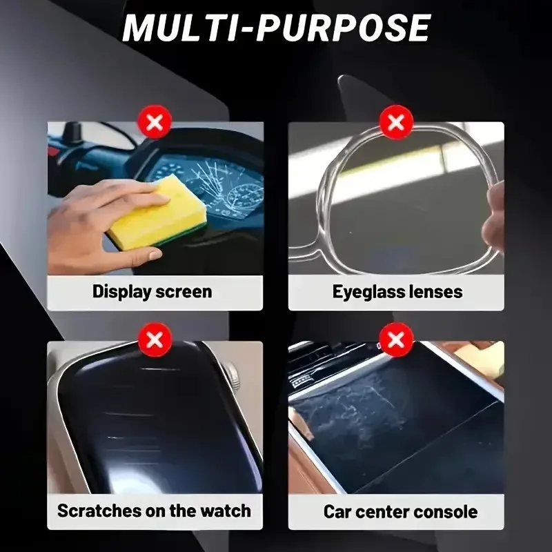 Krem do naprawy rys na szkle 35ml Uniwersalny zestaw Delikatna formuła Bezpieczny dla soczewek Szybka naprawa okularów i innych przedmiotów Uniwersalne rozwiązanie