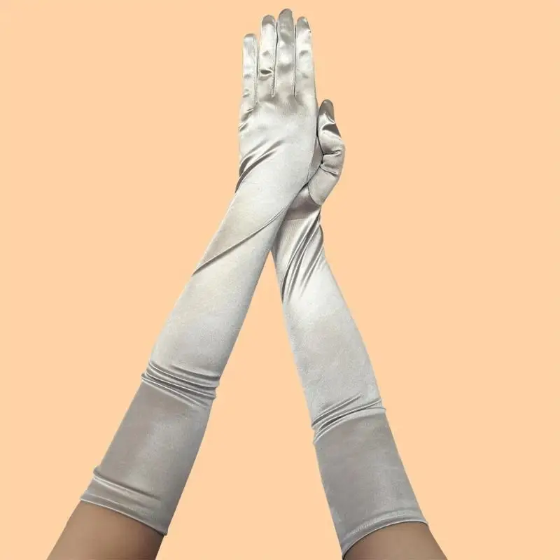 

652F свадебные перчатки, перчатки для выпускного вечера, длинные перчатки для опер, женские тематические аксессуары для костюмов