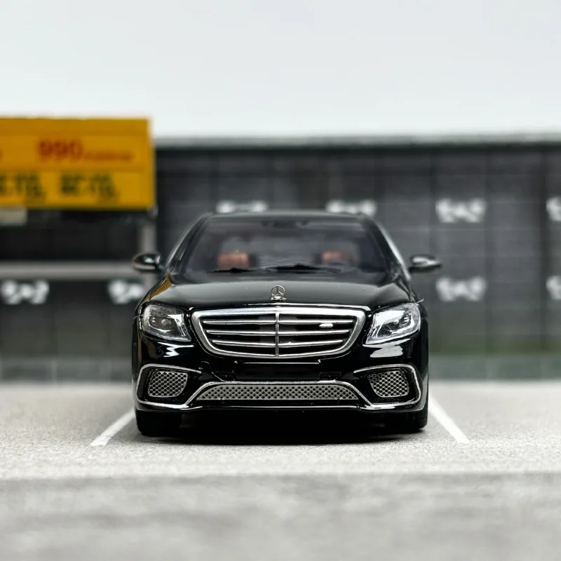 Diecast 1/64 Size Benz S65 Model Car AMG W222 Alloy Car Model Toys for Boys Gift Collection Display Hobby Original Box