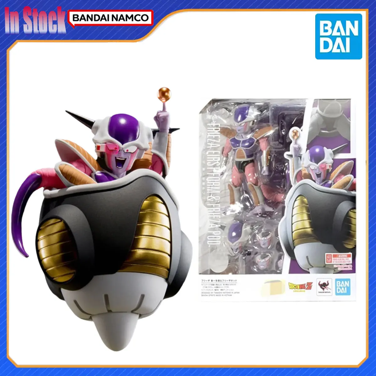 Genuíno bandai original shf frieza primeira forma & frieza pod figura de ação modelo kits colecionáveis presente para crianças modelo artesanal