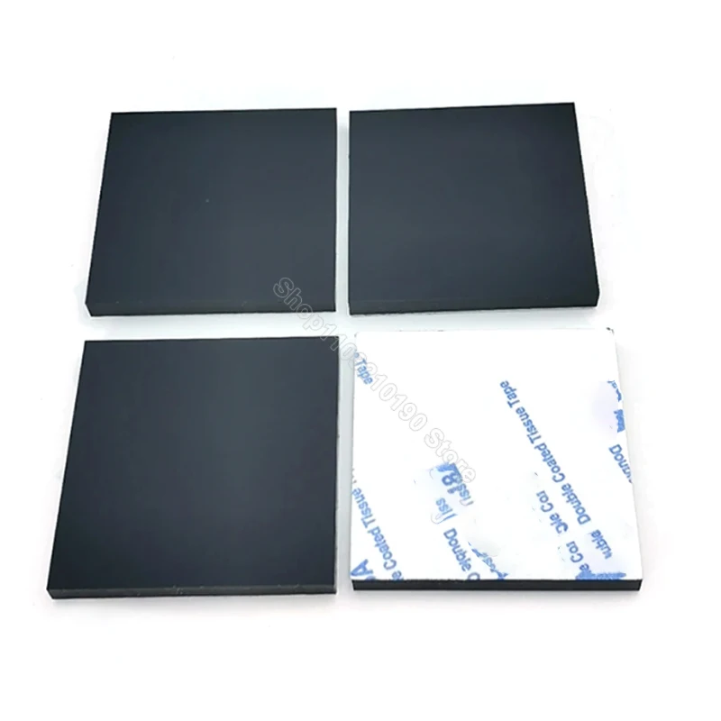 4pcs Black Square Silicone Rubber Pad Strip 6-300mmLong Rectangular Self Adhesive Seal Gasket Mat Shockproof Thick 0.5-4mm White