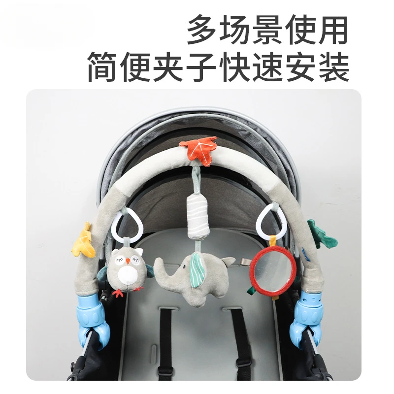 لعبة قوس الطفل مونتيسوري الجديدة لحديثي الولادة النشاط الحسي عربة أطفال لعبة لسرير الأطفال مقعد آمن معلق خشخيشات ألعاب مريحة #2