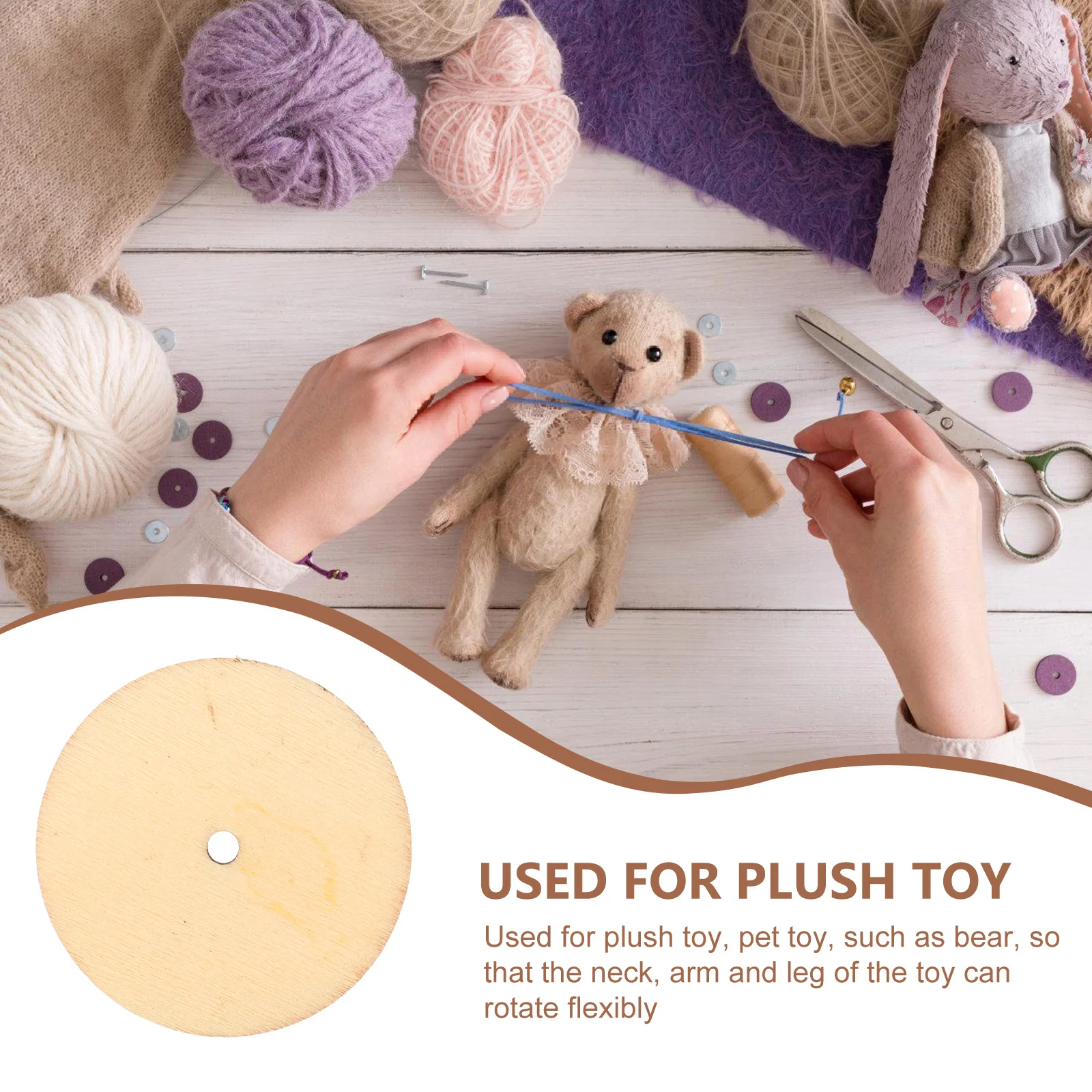 

20 Set Bolts Wooden Joint Accessories Making Supplies Bear Toy Cotter Pin Joints for Bears Customizing Silver