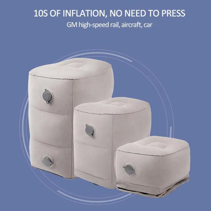 Новая подставка для ног для полета, подушка для отдыха на самолете, автомобиля, автобуса, регулируемые детские надувные подушки для сна для путешествий