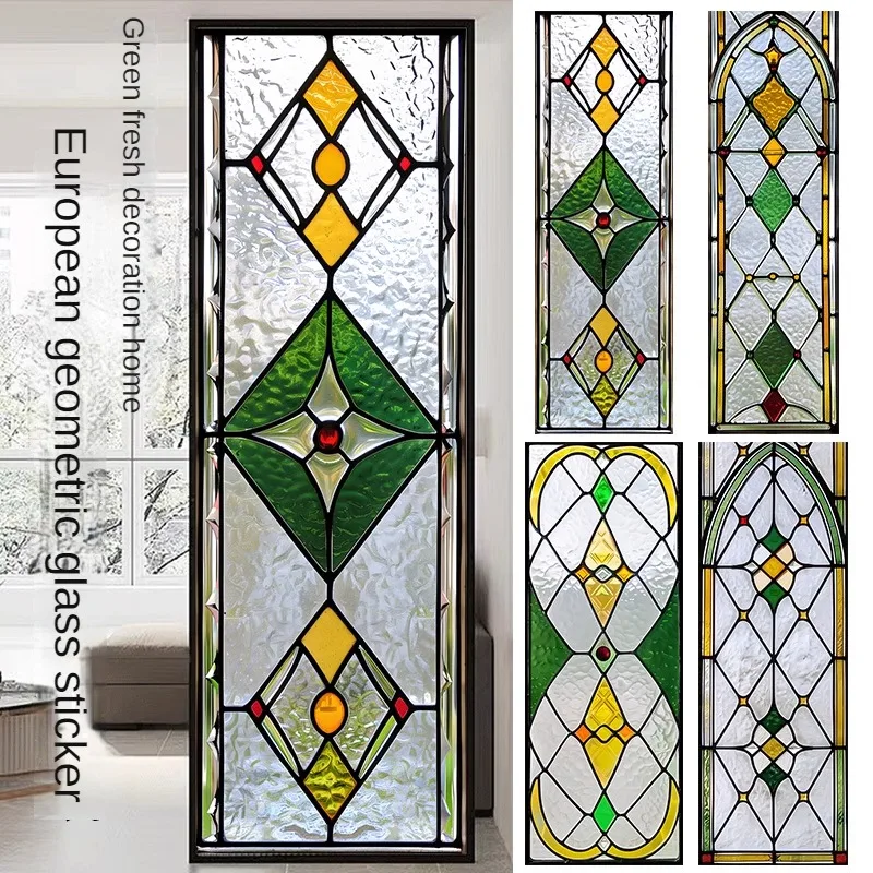 

Stained Glass Film American Retro European Electrostatic Frosted Glass Sticker Window Film Window Sticker Stained Glass