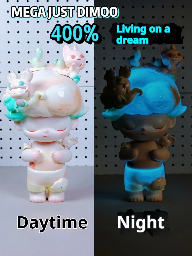 새로운 정품 POPMART 메가 저스트 디무 400% 꿈 속에서 태어난 독특한 홈 장식품 선물 귀여운 액션 피규어 가정 사무실용
