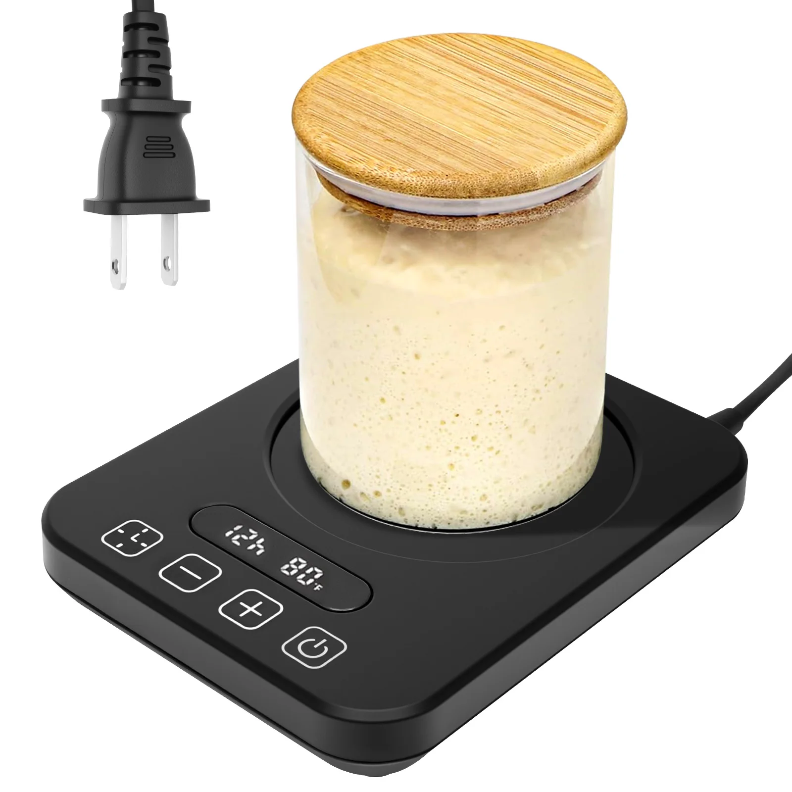 

Коврик для подогрева стартера на закваске, таймер 12 часов, точный 1 ° F Контроль температуры (70–100 ° F) Умная подогреватель закваски, подходящая для дома