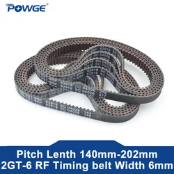 Powge 2M 2MGT 2GT Rf Timing Synchrone Riem Pitch Lengte 160/188/200/202Mm Breedte 6Mm Tanden 80 94 100 101 GT2 Gates Closed-Loop
