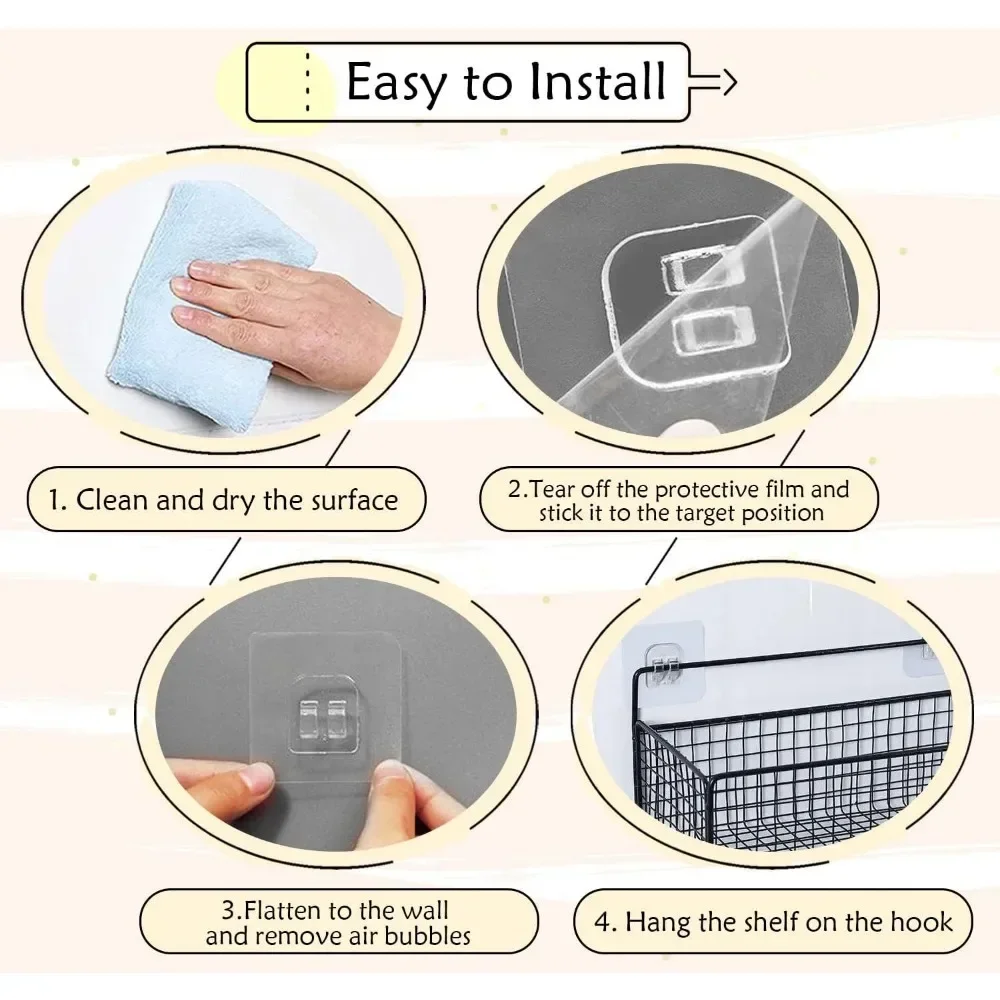 شفافة المنزل سلس لاصق السنانير الاكريليك قوية ذاتية اللصق السنانير الحمام المطبخ مخلب مشبك شماعات جدار شنق الرف