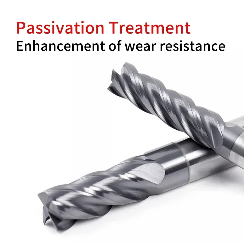 Chowmaster 1/8 3/16 1/4 5/16 3/8 1/2 Inch Size Milling Cutter HRC55 Carbide Endmill for Stainless Steel CNC Cutting Tools