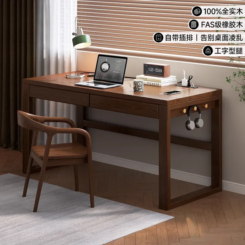 Solid Wood Desk Adult Bedroom Household Computer Desk Antique Modern Simple Writing Learning Table