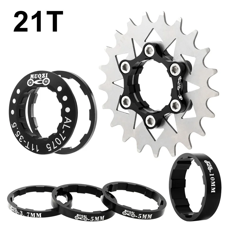 MUQZI Single Speed Cassette Cog 12T 13T 14T 15T 16T 17T 18T 19T 20T 21T 22T Fiets Cassette Conversie Kit - afbeelding 1