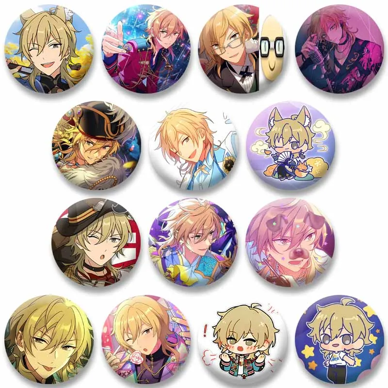 Anime Game Idol Münzabzeichen Ensemble Stars Hakaze Kaoru Brosche Täglicher runder Anhänger Anstecknadeln Rucksack Kleidung Accessoire Schmuck Geschenke
