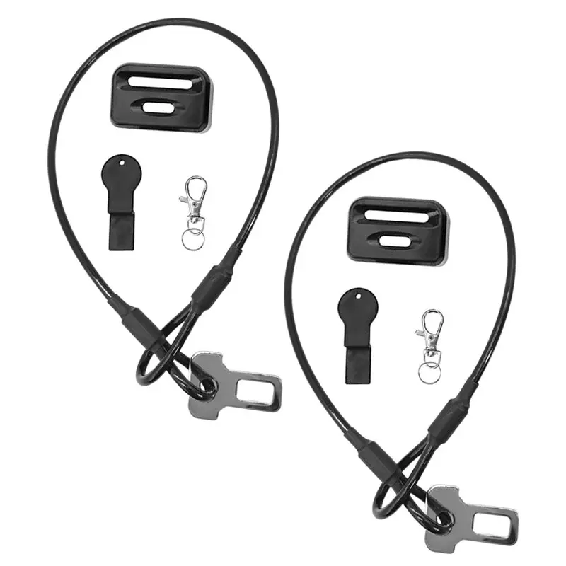 

Device Motorhome Cab Security Door Straps-Pack Of 2 Locks Doors Using Seatbelt Anchor Wear RV