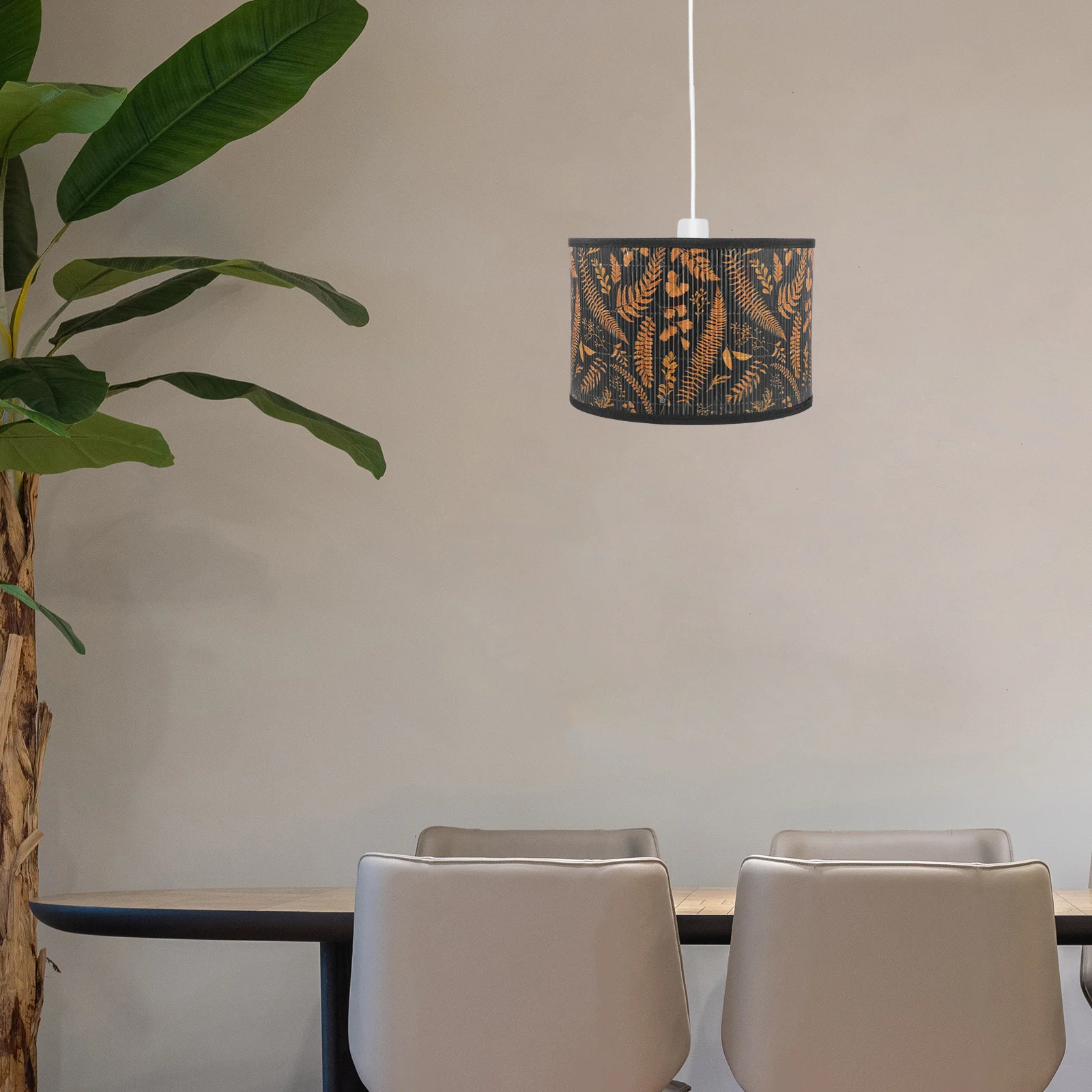 

Bamboo Lampshade Sturdy Metal Printed Design Guard Dust Soft Light Bedroom Living Room Table Lamp Shades Replacement