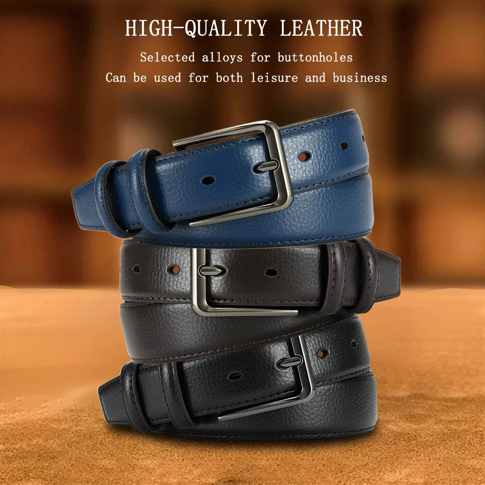 Men's High-quality Genuine Leather Long Needle Buckle Metal Automatic Buckle Men's Belt Strap Men's Fashion Classic Design
