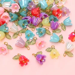 11X14MM 10Pcs Acrylic Lily Of The Valley Flower Bud Beads Handmade DIY Making Guardian Friendship Earrings Necklace Jewelry Brac