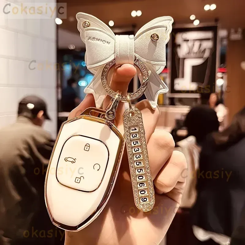 حافظة مفاتيح السيارة عن بعد من البولي يوريثان غطاء حماية شل حقيبة ل Trumpchi GAC 2021 Empow J11 J12 J13 J14 J15 J16 GS8-ملحقات التصميم