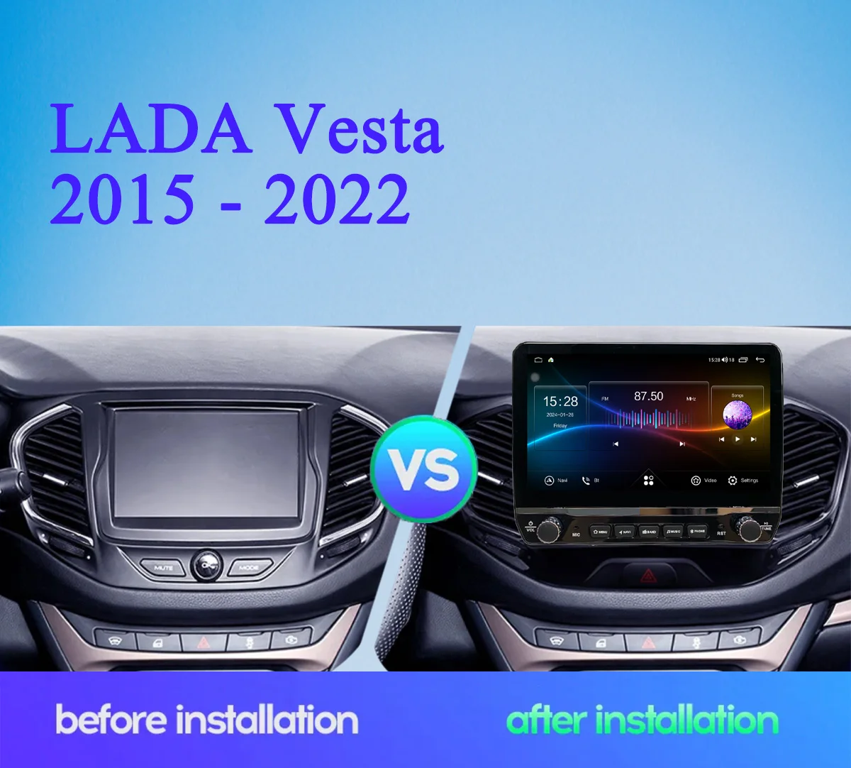 Android 14 Autoradio Multimedia Tablet For LADA Vesta 2015 - 2022 GPS Navigation DVD Video Music Player Car Intelligent Systems