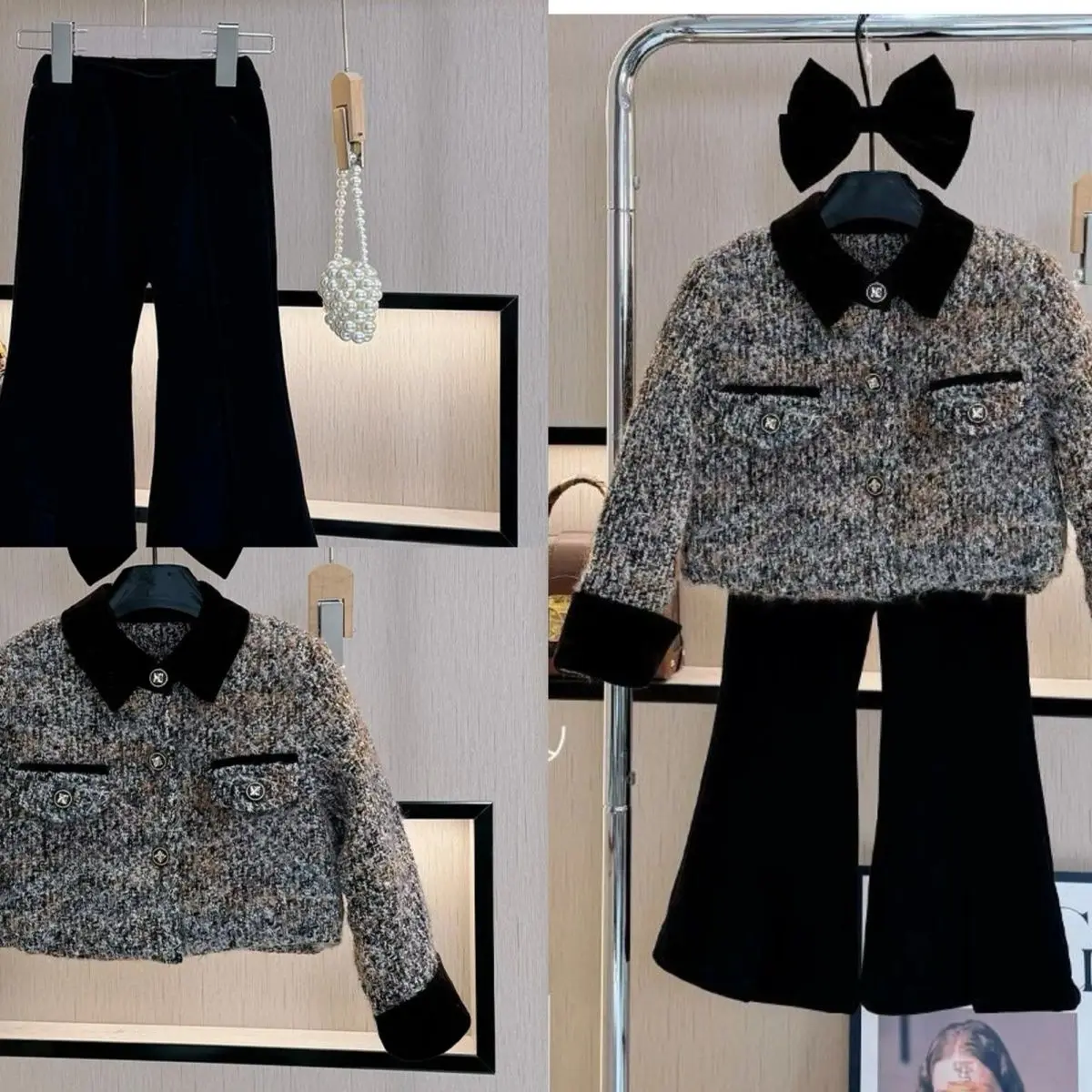 

Новый детский комплект 2026 года: модный пиджак в стиле «маленький аромат» и расклешенные брюки (весна-осень-зима)