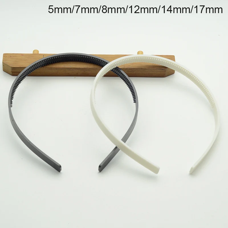 

5mm 8mm 10mm 12MM 14mm Teethed Flat Plain Plastic Headband for Line or Cover Fabric Base Raw Hairbands for DIY Hair Accessories