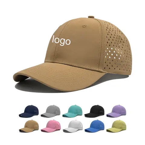 Boné Personalizado com Logo Cortado a Laser, Respirável e de Secagem Rápida, Chapéu de Sol Unissex para Verão, Corrida, Golfe e Pesca