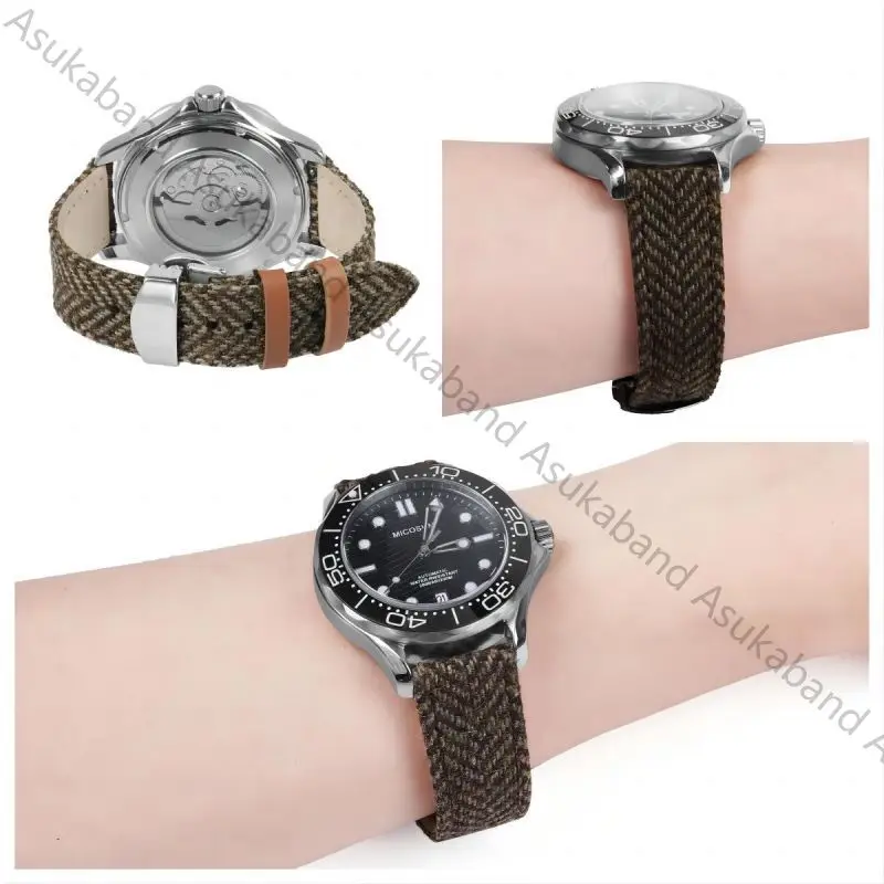 빈티지 가죽 시계 스트랩, 레트로 나일론 밴드, 삼성 갤럭시 워치 6 5 4 용 팔찌, 화웨이 GT용 론진, 18mm, 20mm, 22mm