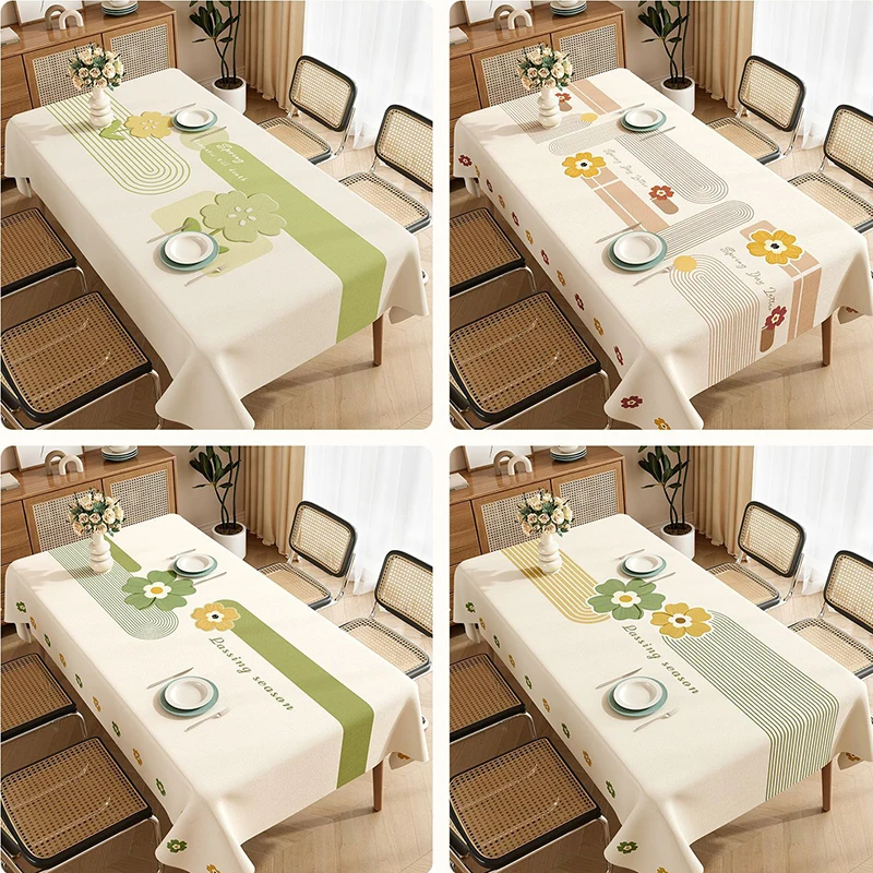 Nordic Ins Style Printed Waterproof Tablecloth Oil-Proof Heat-Insulating Table Mats Four Seasons Universal Furniture Protector
