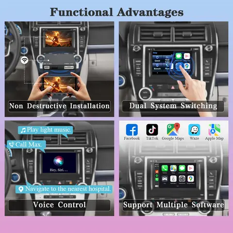 AUTOTOP Trådlös Carplay Android Auto-dekoder för Toyota Tundra 4Runner RAV4 Tacoma Camry Corolla Avalon med Touch2 och Entune 2.0 6 best sales Toyota 4Runner 2008 - №2