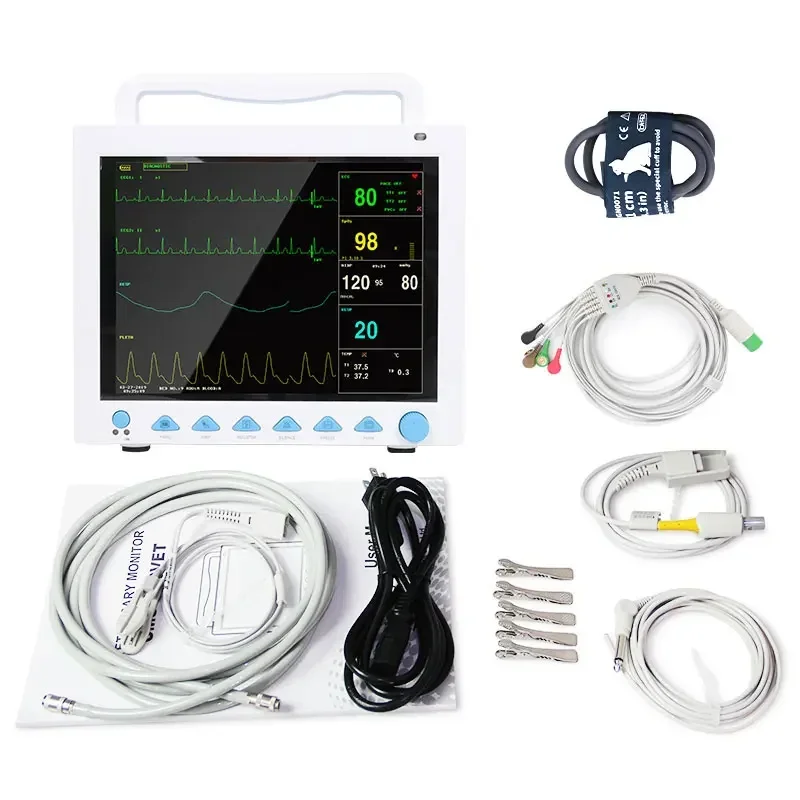 CMS8000VET Veterinary ETCO2 Multiparameter Vital Sign Capnograph Vet ing Equipment